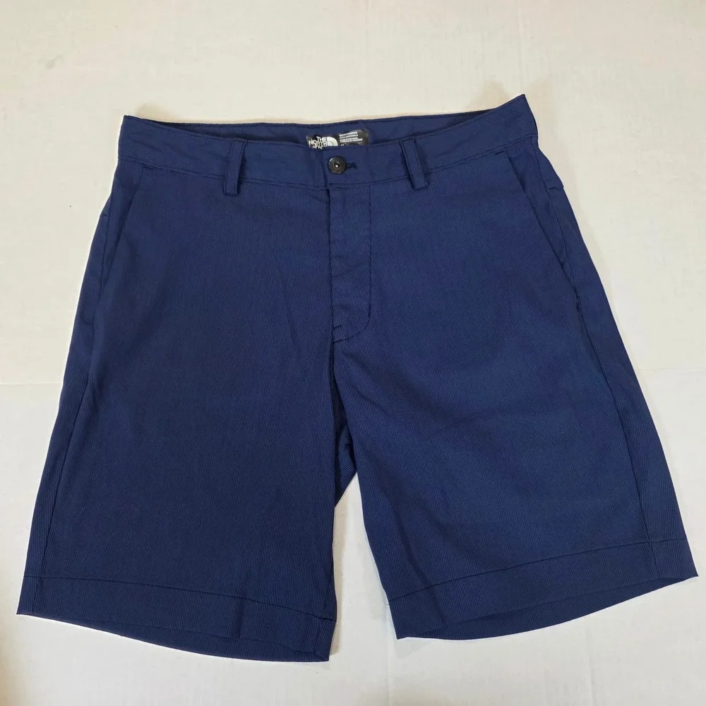 The North Face Shorts Mens 32 Navy Flat Front Textured Hiking Climbing Outdoors